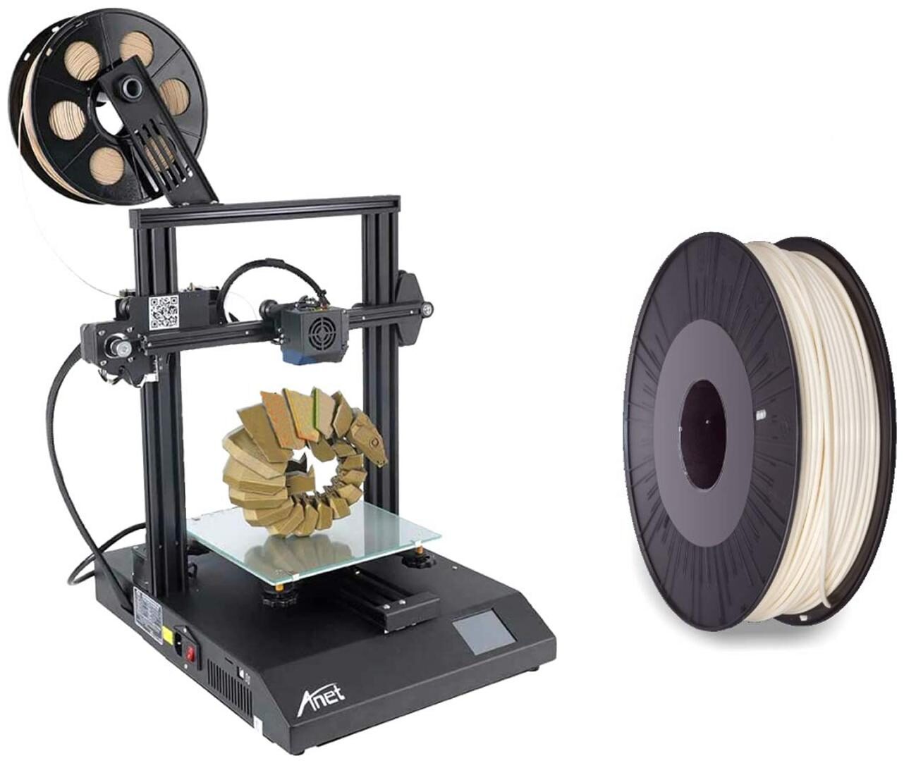 3 idea Imagine Create Print Anet ET4 Pro 3D Printer with Original PLA White Open Source Filament Combo Set