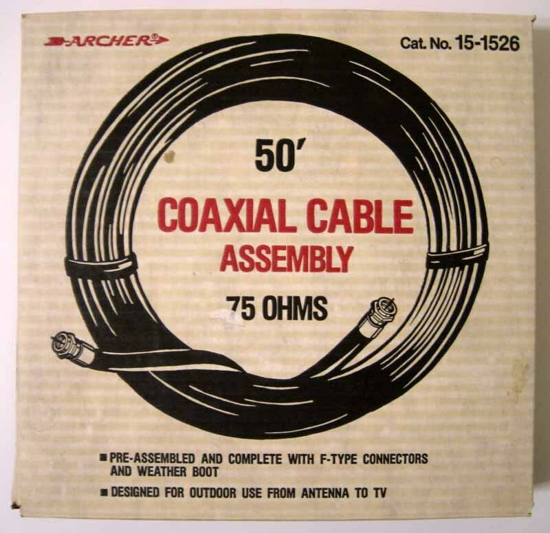 

Archer Cat No 15-1526 50 Feet 75 Ohm Coaxial Cable Assembly Complete - New