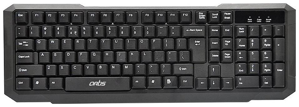Artis K10 Wired USB Keyboard Black