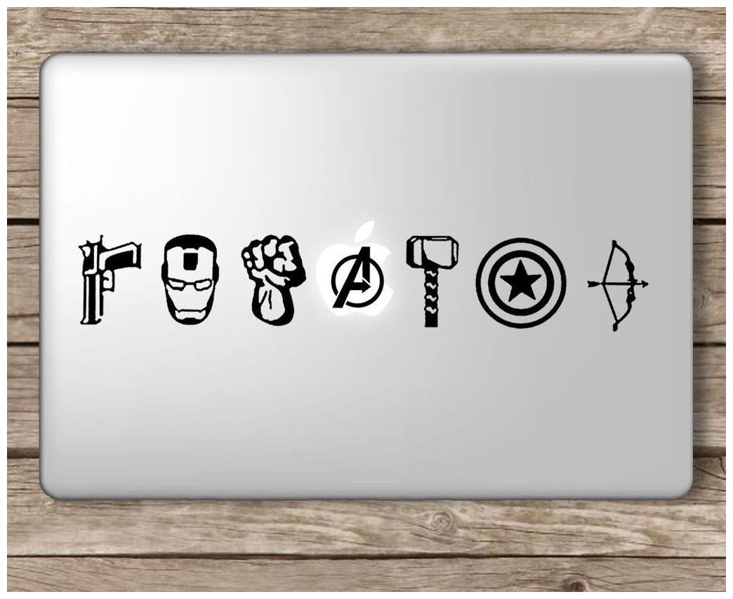 

ARWY Avengers Symbols Superhero Marvel Laptop Vinyl Sticker (Black) standard size