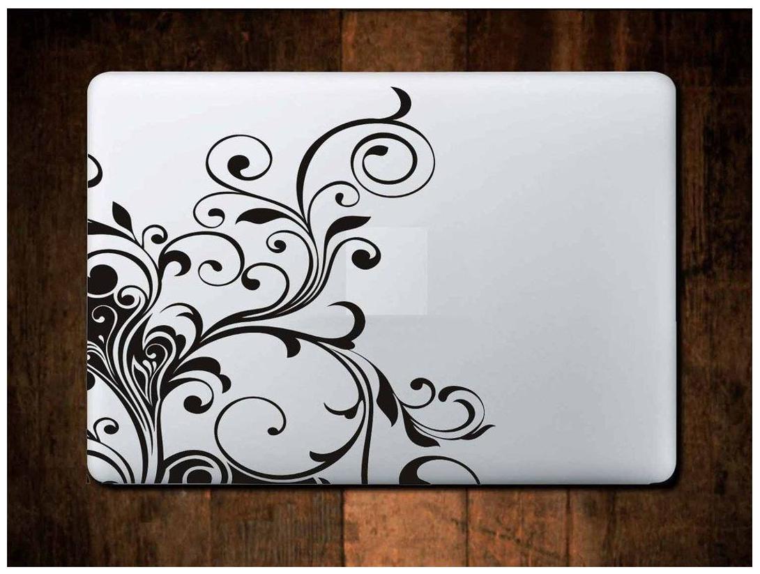 

ARWY Foral pattner Laptop Vinyl Sticker (Black)standard size