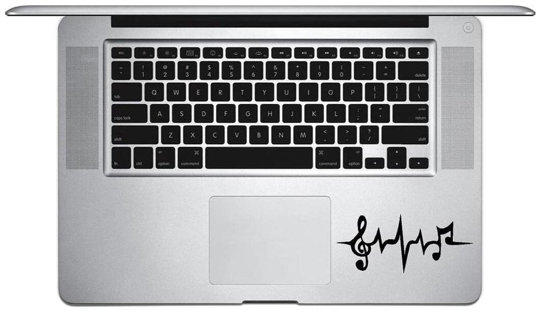 

ARWY music line heart Laptop Vinyl Sticker (Black)standard size