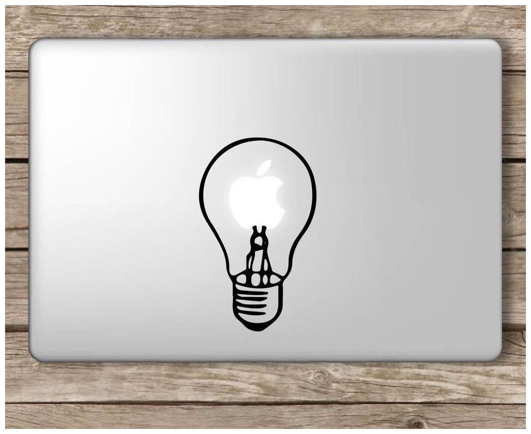 

ARWY Single Lightbulb Laptop Vinyl Sticker (Black) standard size