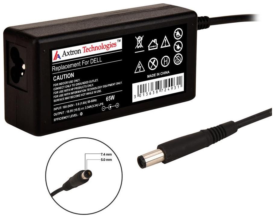 

Axtron Technologies 65W Replacement adapter for Dell 19 5V 3 34A