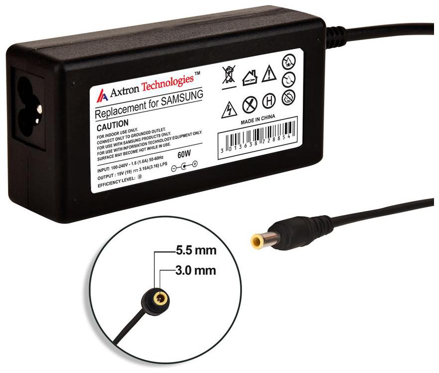 

Axtron Technologies 60W Replacement adapter for Samsung 19V 3 16A