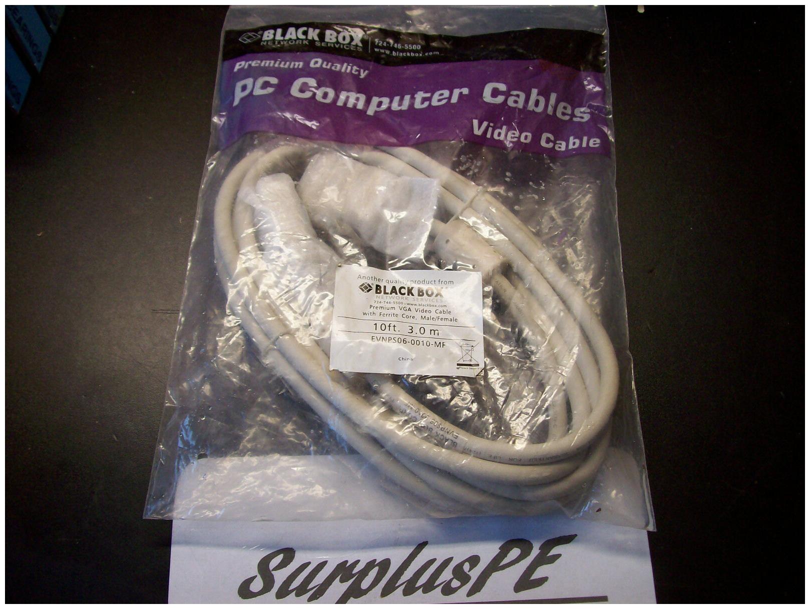 

BLACK BOX EVNPS06-0010-MF 10FT VGA VIDEO CABLE W FERRITE CORE