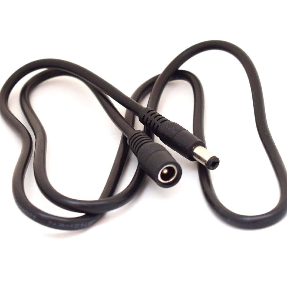 

Black DC Power Extension Cable Cord 5 5mm x 2 1mm 100cm 3ft for CCTV Camera DVR