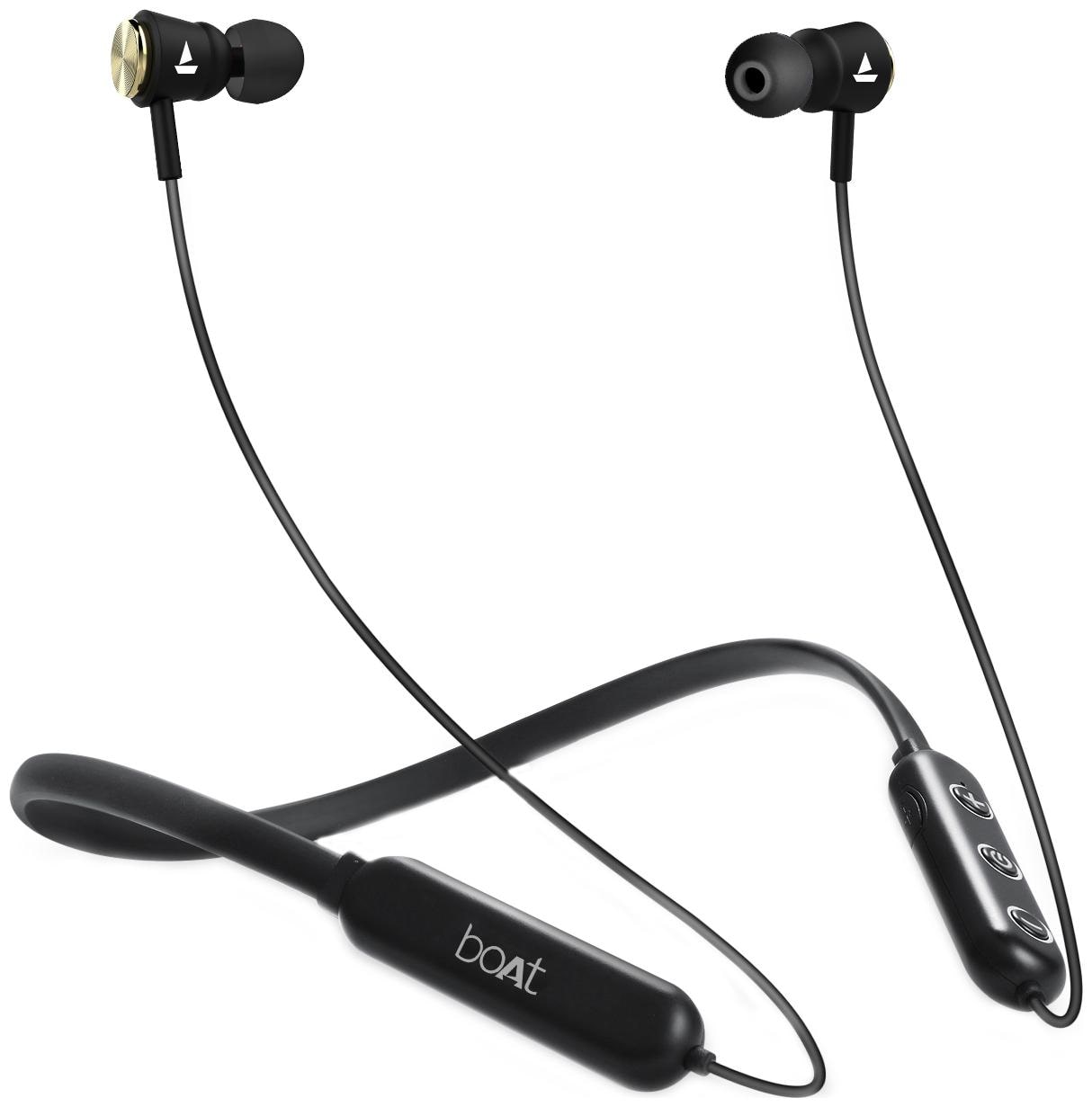 

boAt Rockerz 270V2 Wireless Headset with Bluetooth V5 0 Call Playback Sensitive Magnetic Earbuds Immersive Audio Dual Pairing Up to 9H Playback and IPX5 Water Sweat Resistance (Active Black)