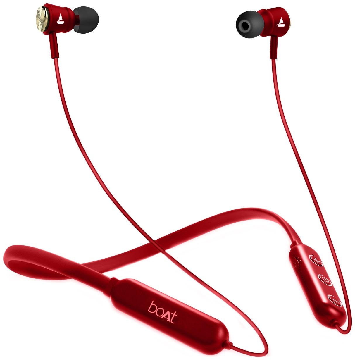 

boAt Rockerz 270V2 Wireless Headset with Bluetooth V5 0 Call Playback Sensitive Magnetic Earbuds Immersive Audio Dual Pairing Up to 9H Playback and IPX5 Water Sweat Resistance(Red)