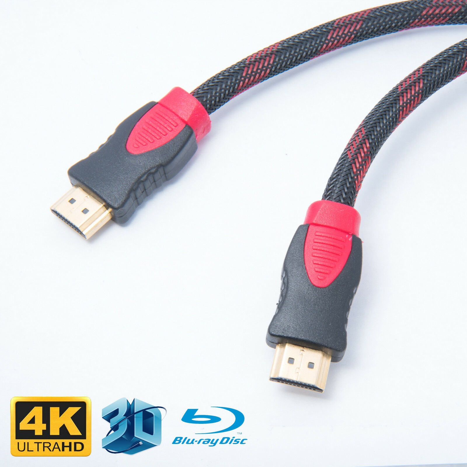 

Braided Premium 6ft HDMI V2 High Speed Cable with Ethernet 24K HD 4K 1080p GOLD