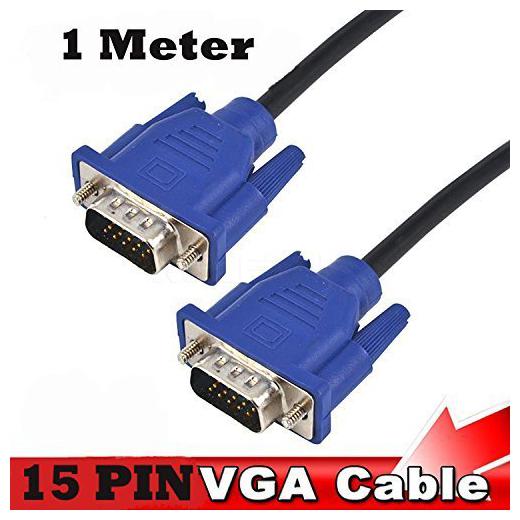

Capslock 15Pin Vga Male-To-Male Cable Lead For Pc Monitor Tv Lcd Plasma Projector Tft - 1M (Black And Blue) 1 pcs