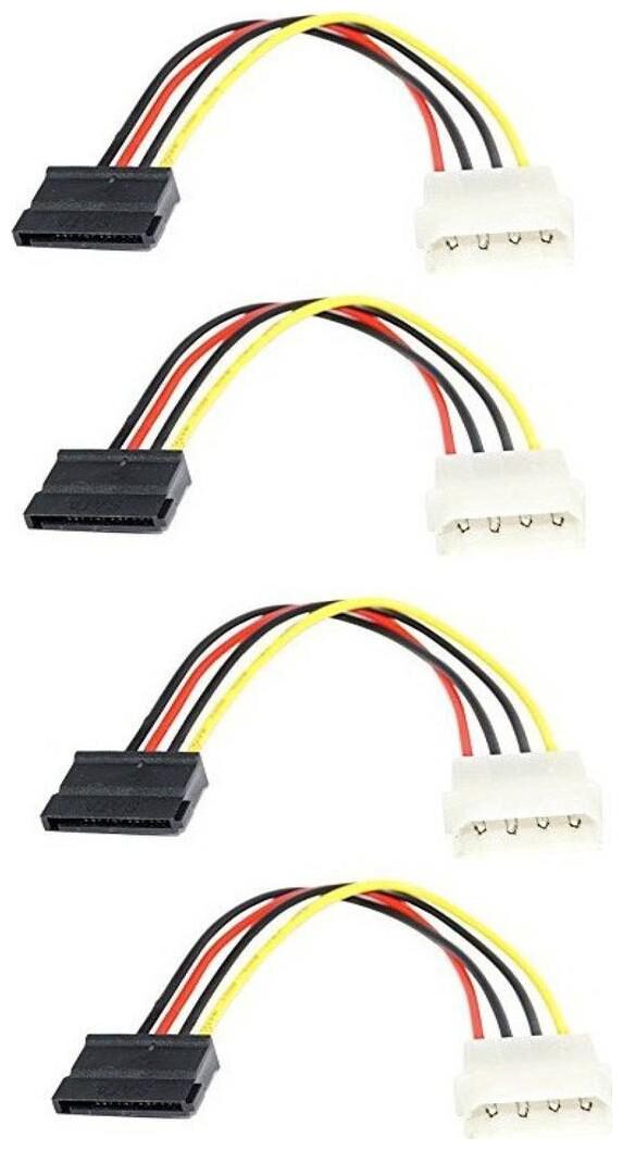 

CAPSLOCK 4 Pin to SATA Power Cable Pack Of 4 Power Sharing Cable (Multicolor)