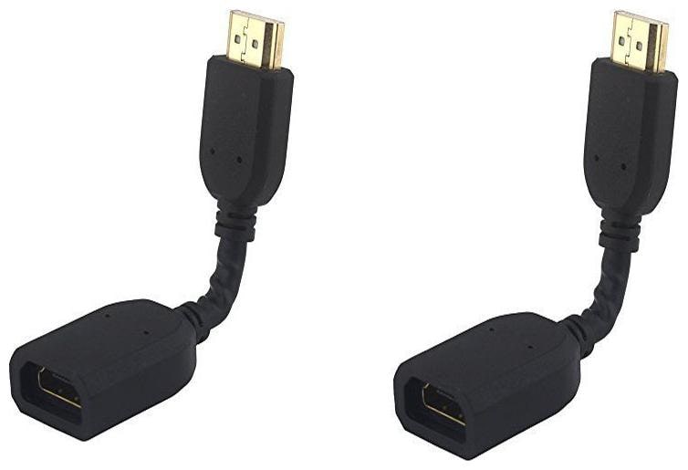 

CAPSLOCK HDMI Male to HDMI Female Cable TV Lead 1 4V High Speed Ethernet 3D Full HD 1080p (HDMI Male to Female 4 5 ) HDMI Cable (Black)-2Pcs