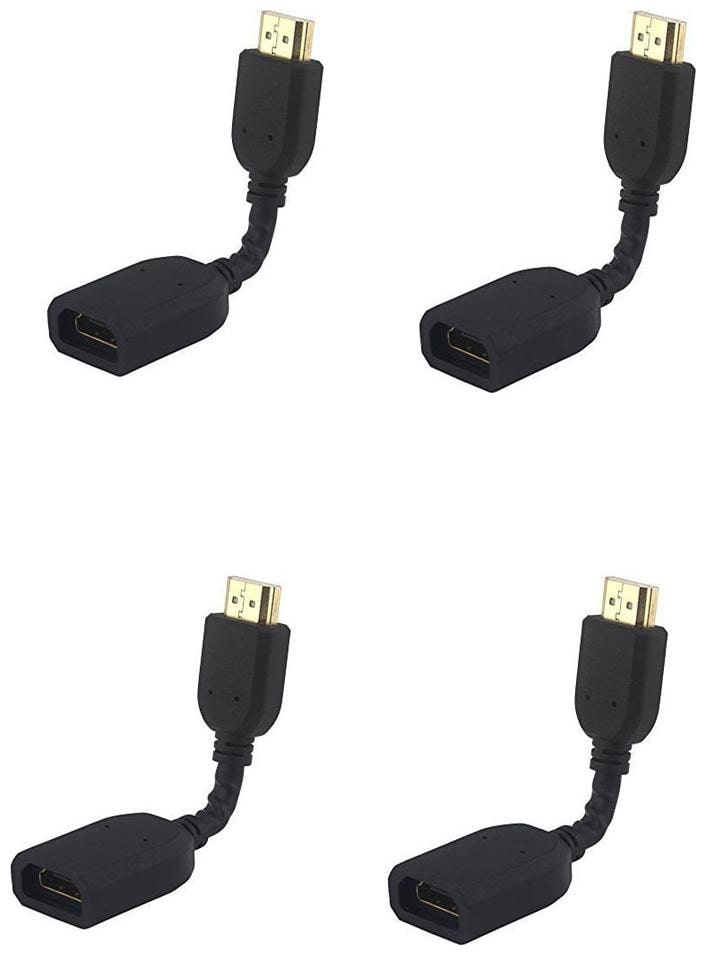 

CAPSLOCK HDMI Male to HDMI Female Cable TV Lead 1 4V High Speed Ethernet 3D Full HD 1080p (HDMI Male to Female 4 5 ) HDMI Cable (Black)-4Pcs