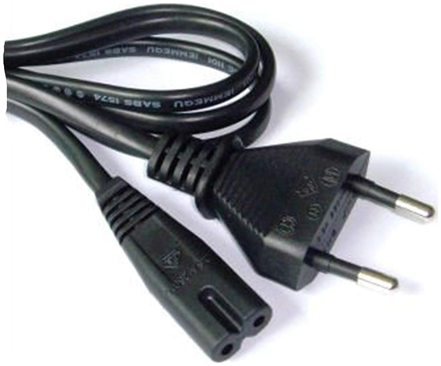 

CAPSLOCK (PACK OF 1) Power Cable Cord (NOT for Trimmer) 2 Pin Laptop Adapter and Tape Recorder 1 8m