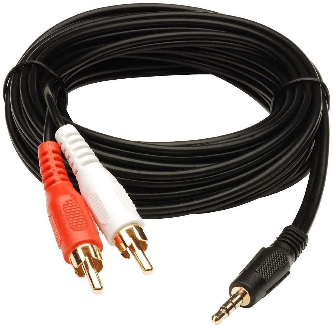 

Capslock RCA Audio Cable 2RCA Male to 3 5mm Jack to RCA AUX Cable 1mtr for Home Theater DVD Speaker Headphone for Smartphones (Pack of 1)