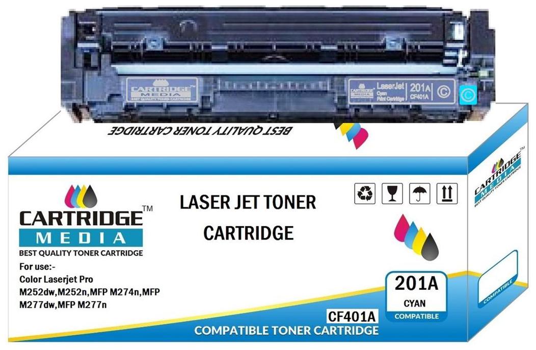 

CARTRIDGE MEDIA 201A Compatible for Hp CF401A Cyan Toner Cartridge for HP Color Laserjet Printer Pro M252dw M252n MFP M274n MFP M277dw MFP M277n (Cyan)