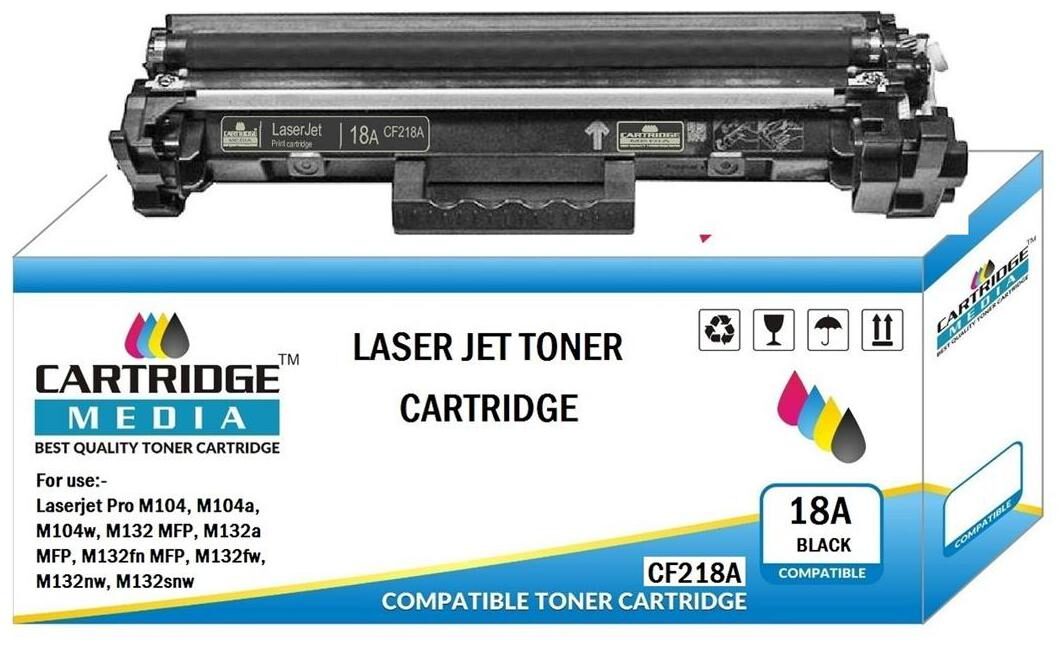 

CARTRIDGE MEDIA 18A Toner Cartridge Compatible for HP CF218A Black Toner HP Laserjet Printer Pro M104 M104a M104w M132 MFP M132a 130fn 130fw 132nw M132snw Printers (Pack of 1)