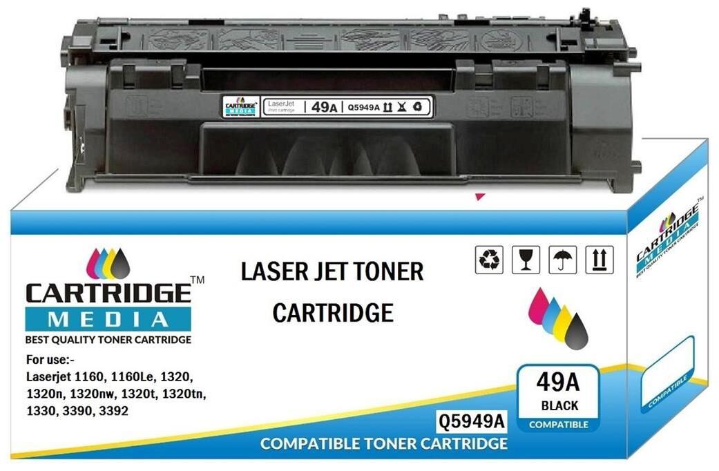 

CARTRIDGE MEDIA 49A (Q5949A) Black Genuine Compatible Laser Printer Toner Cartridge for HP Laserjet 1160 1160Le 1320 1320n 1320nw 1320t 1320tn 1330 3390 3392