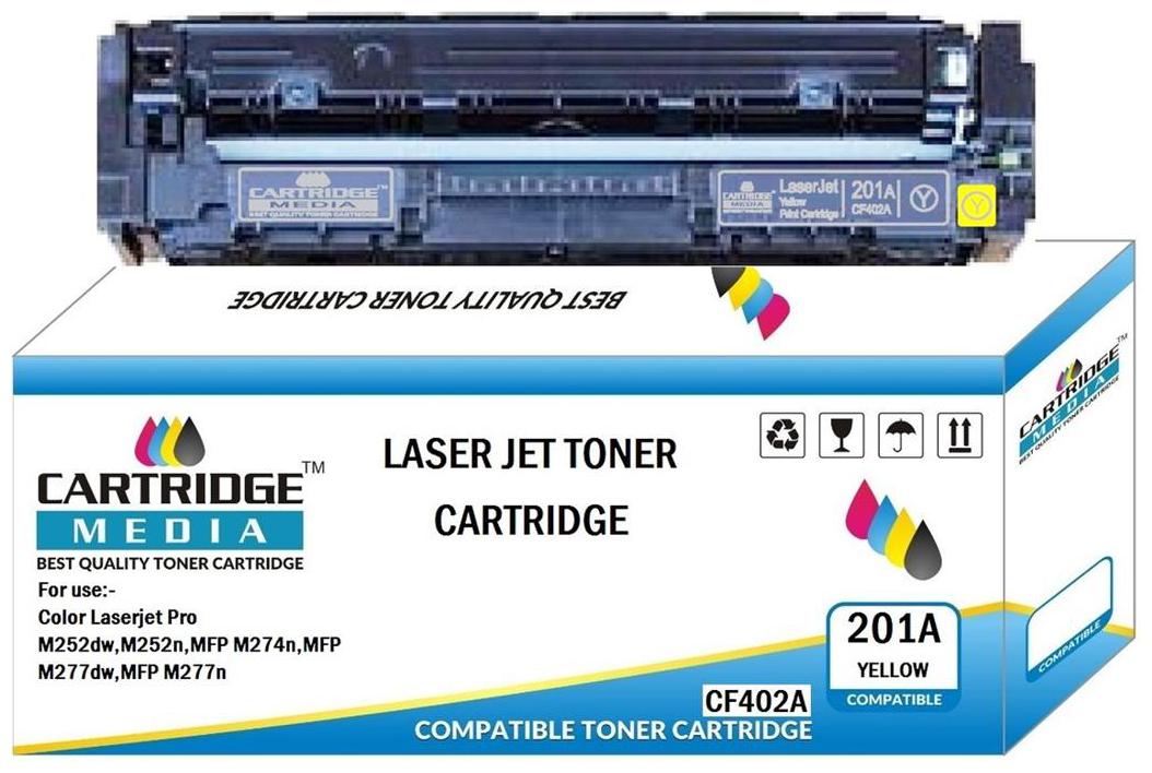 

CARTRIDGE MEDIA 201A Compatible for Hp CF402A Yellow Toner Cartridge for HP Color Laserjet Printer Pro M252dw M252n MFP M274n MFP M277dw MFP M277n (Yellow)