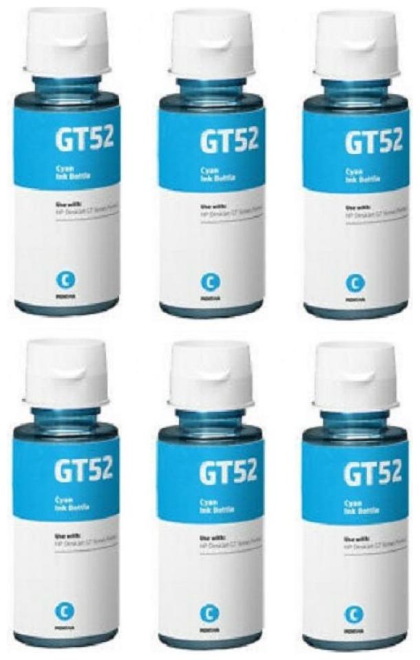

Cartridge Vista Compatible HP GT51 GT52 Ink Cyan Pack of 6 Ink bottle for Compatible Printers for HP Gt5810 Gt5811 Gt5820 Gt5821 310 315 319 410 415 419
