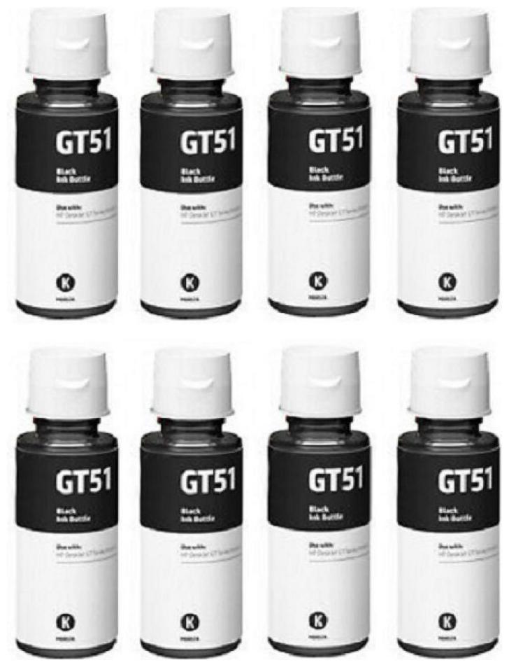 

Cartridge Vista Compatible HP GT51 GT52 Ink Black Pack of 8 Ink bottle for Compatible Printers for HP Gt5810 Gt5811 Gt5820 Gt5821 310 315 319 410 415 419
