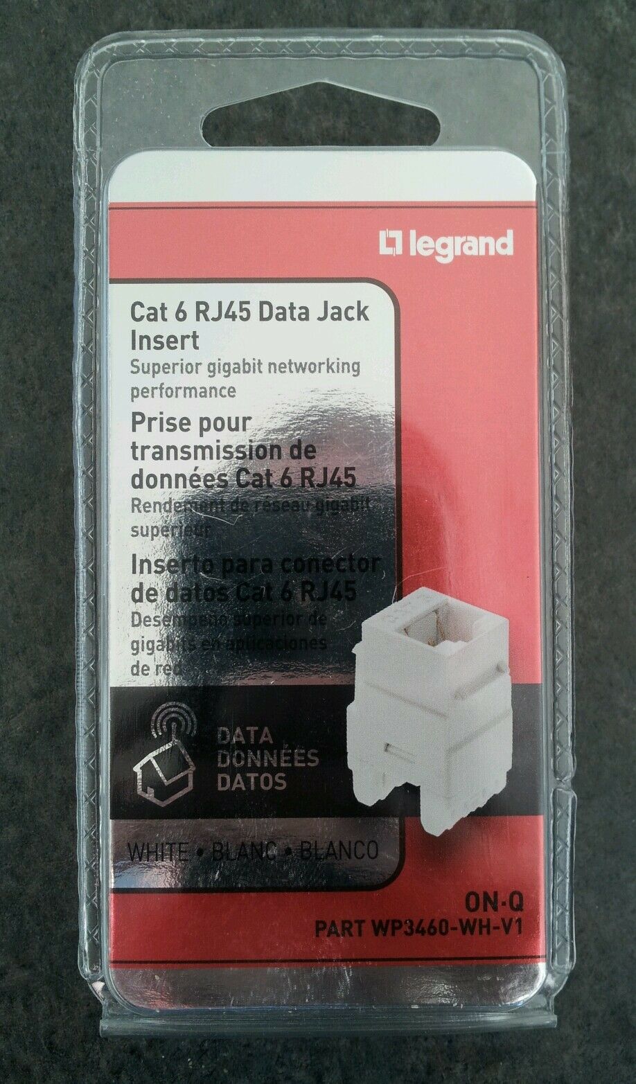 

Cat 6 RJ45 Data Jack Insert WP3460-WH-V1 White