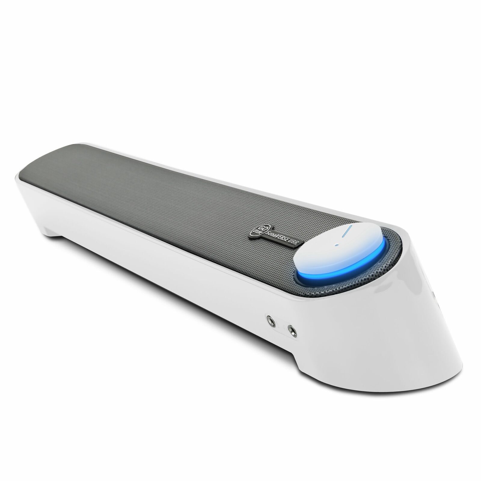 

Computer Sound Bar Speaker (White) with Easy Access Headphone Mic Jacks