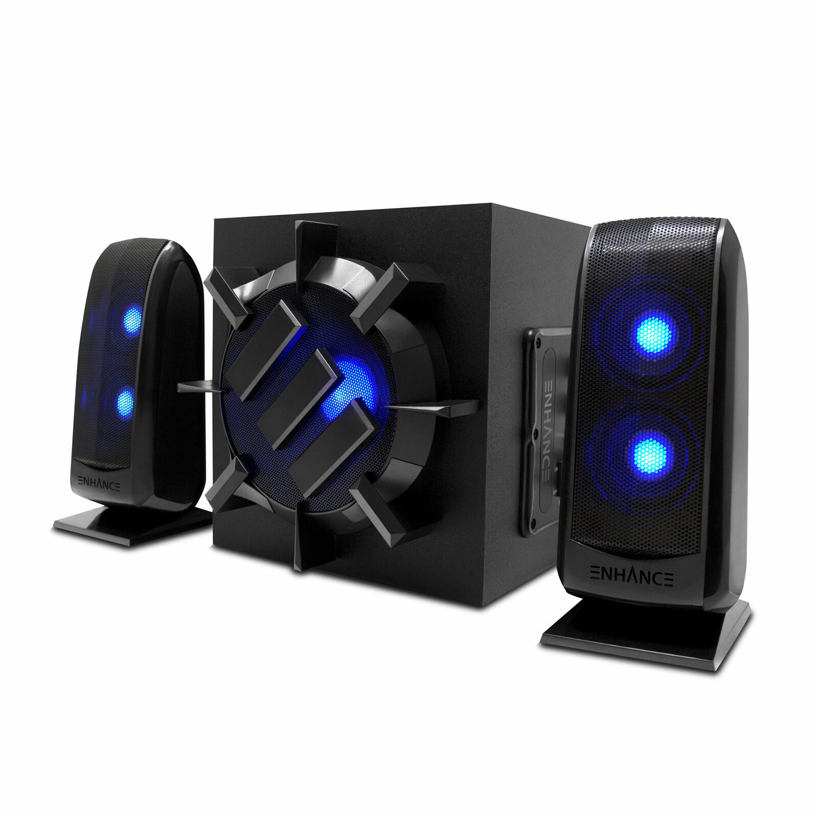 

Computer Speaker Sound System - 2 1 Subwoofer with 80W Peak LED Satellites