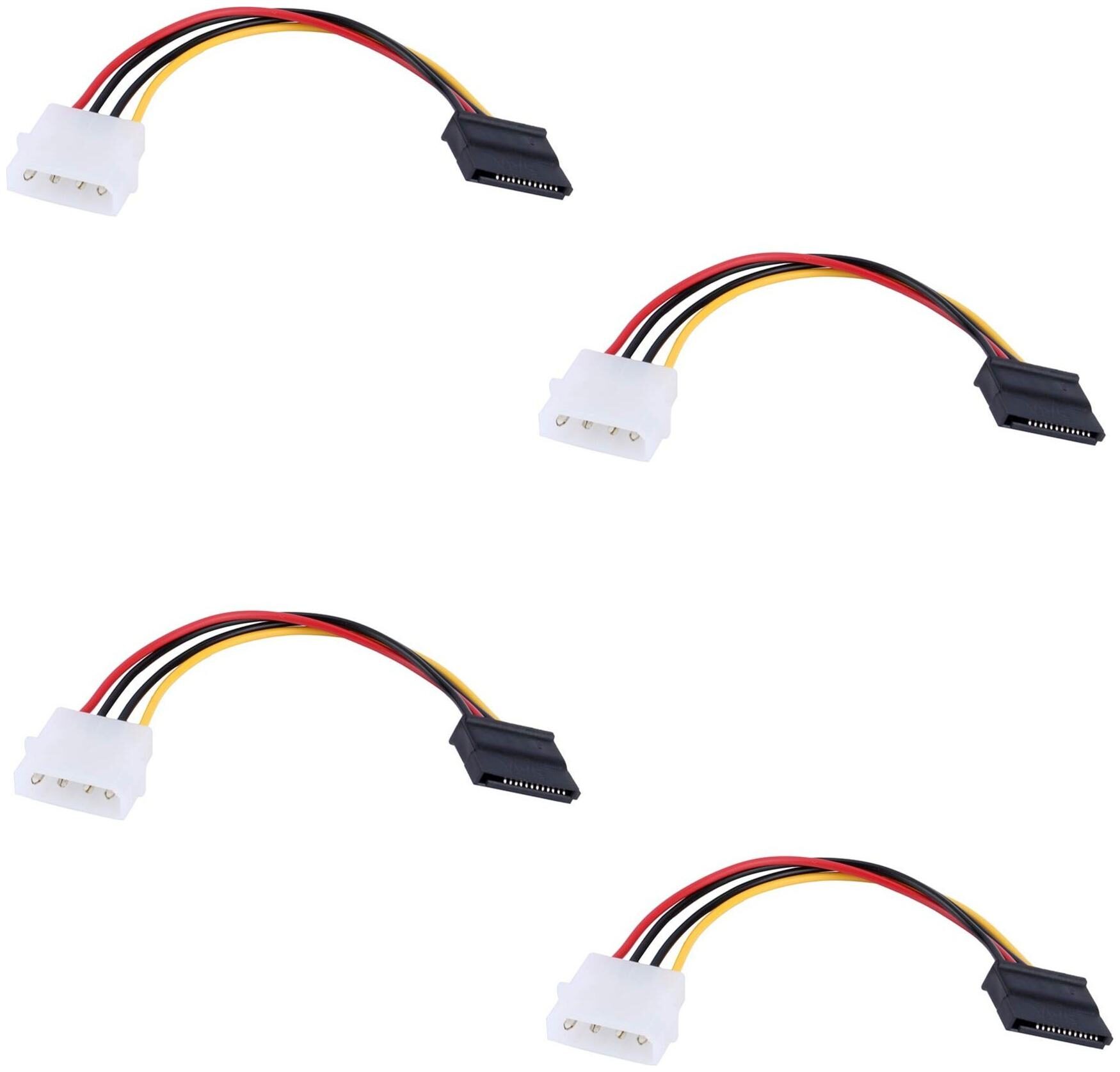 

De-Techinn 15 24 cm 4 Pin Ide Molex Male to 12 Pin Serial Ata Sata Hard Drive Adapter Power Sharing Cable (Pack Of 4)