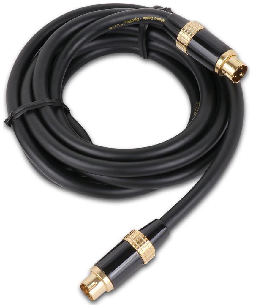 

De-Techinn Premium Quality Gold Plated (1 82 Meter) Pure Copper S 4 Pin to S Video SV Cable Ideal For Connecting TV For DVD Player Satellite Receiver Cable Box A V Receiver VCR (Black)