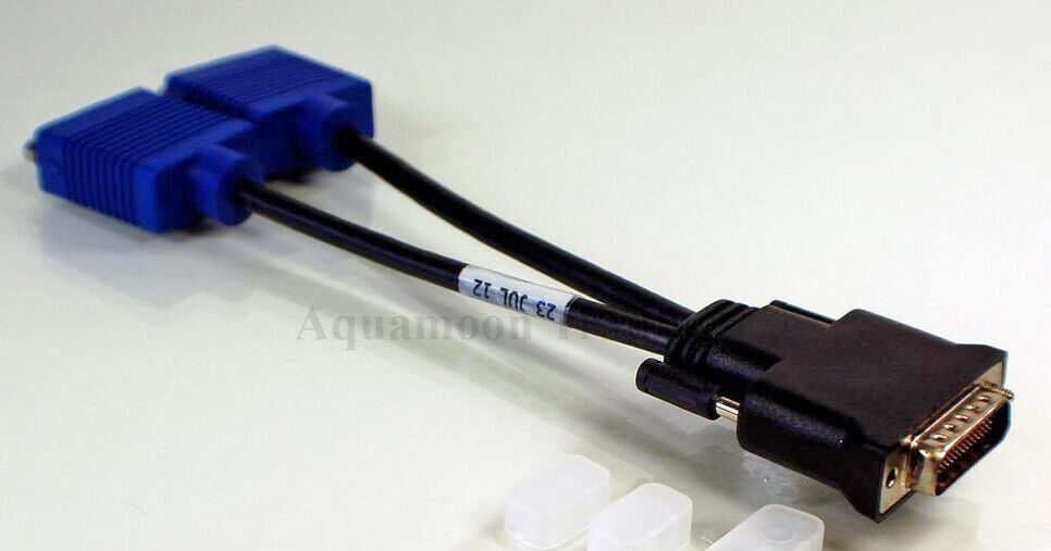 

Dell DMS-59 to Dual VGA Y Splitter Cable 8 Long 0G9438 G9438 MINT