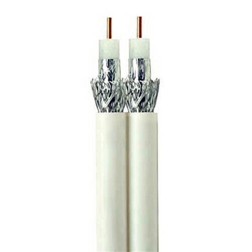 

Eagle Dual RG6 Coaxial Cable 100 FT 3GHz CCS White Coax 18 AWG Wire UL Siamese
