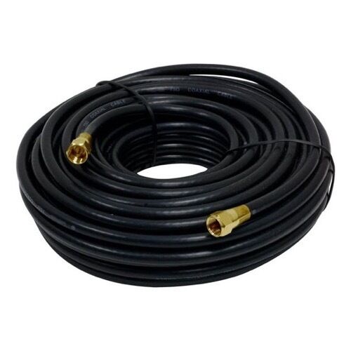 

Eagle RG59 Coaxial Cable 50 FT Black Pre Installed F-Connector Gold Ends Coax