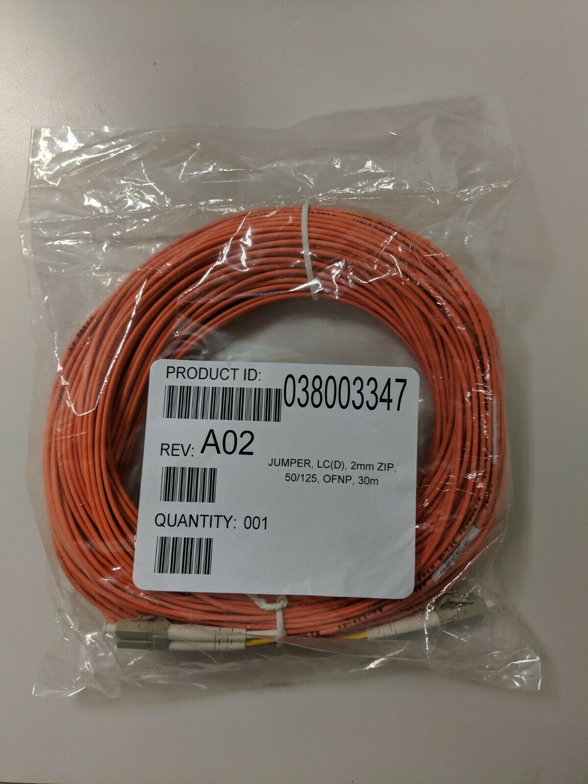 

EMC 30m Fiber Optic Cable LC-LC 50 125 JUMPER LC(D) 2mm ZIP OFNP 038-003-347
