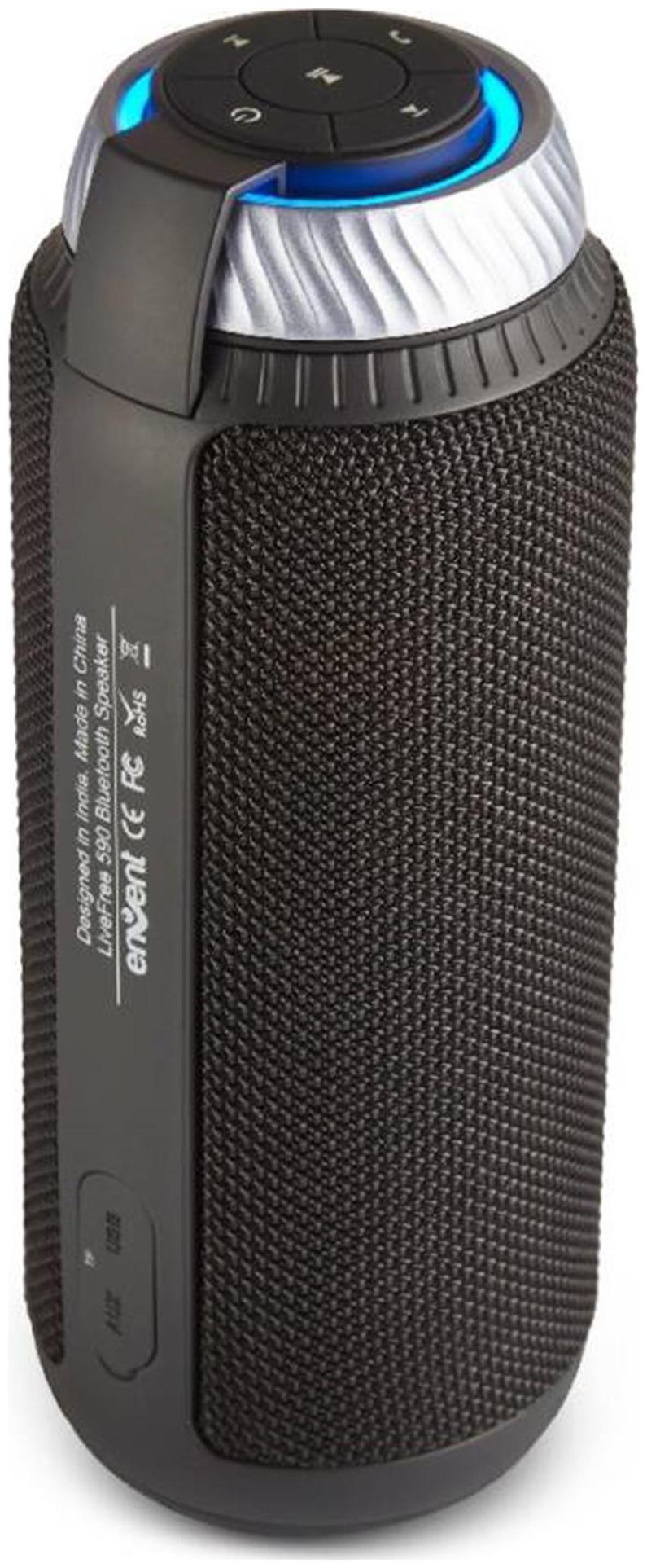Envent LiveFree 590 Portable Bluetooth Mobile/Tablet Speaker? Black, 2.0 Channel