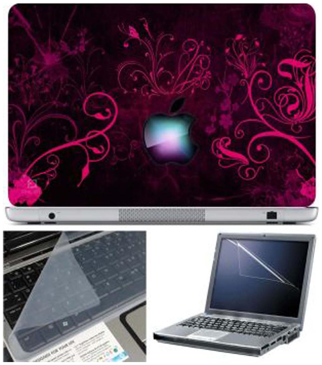 

FineArts Apple Pink Wallpaper Laptop Skin For 15 6 inch Laptop With Key Guard Screen Protector
