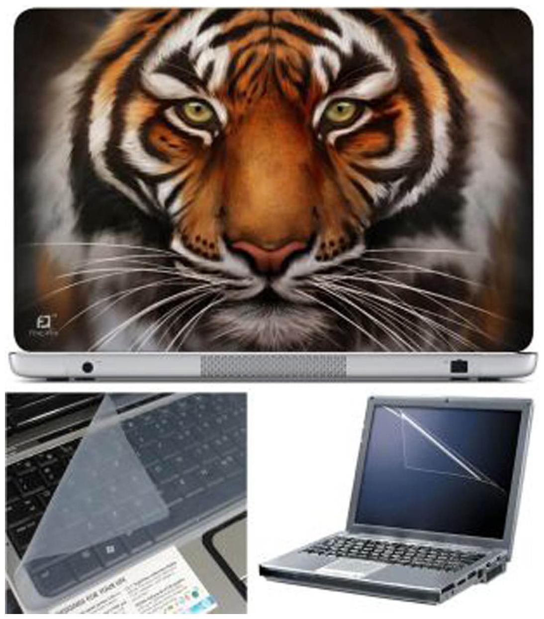 

FineArts Black Tiger Laptop Skin For 15 6 inch Laptop With Key Guard Screen Protector