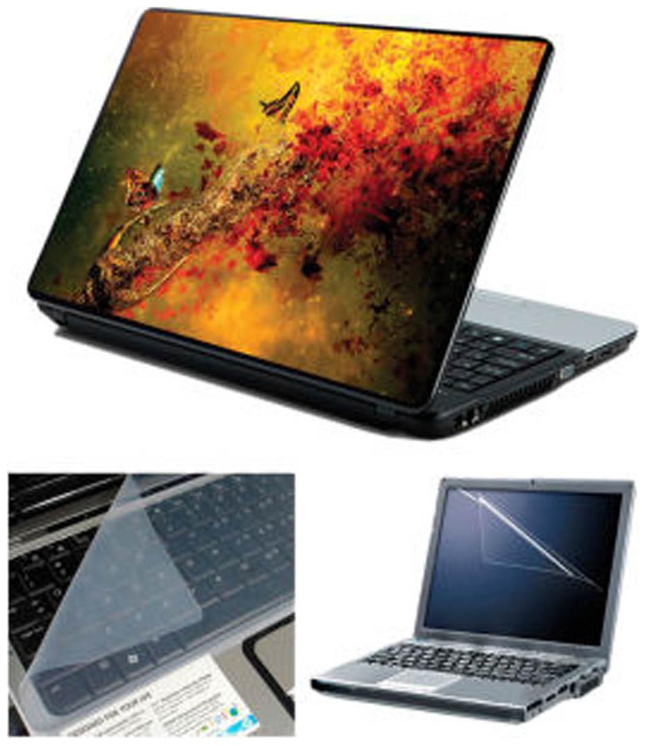 

FineArts Butterfly Glass Art Laptop skin For 15 6 inch Laptop Screen Guard keyboard Protector