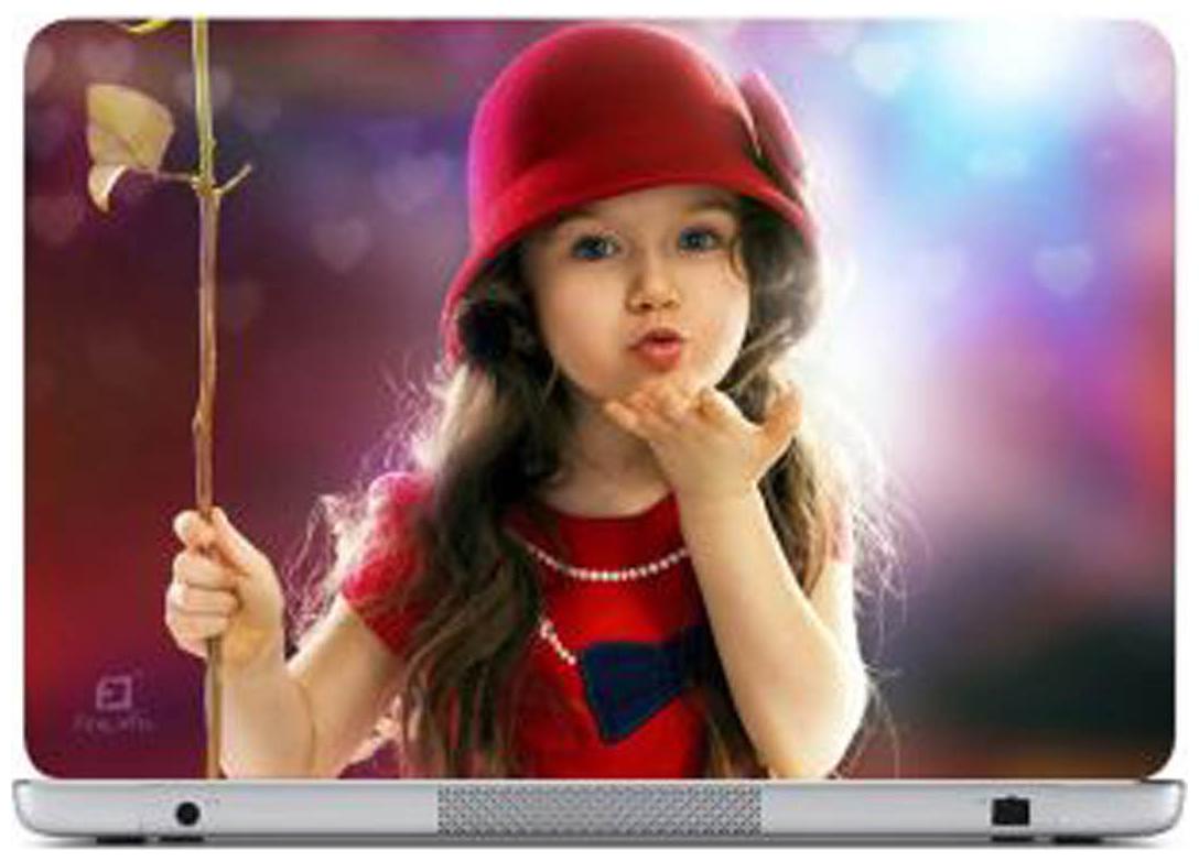 

FineArts Cute Girl Flying Kiss Laptop Skin For 15 6 inch Laptop