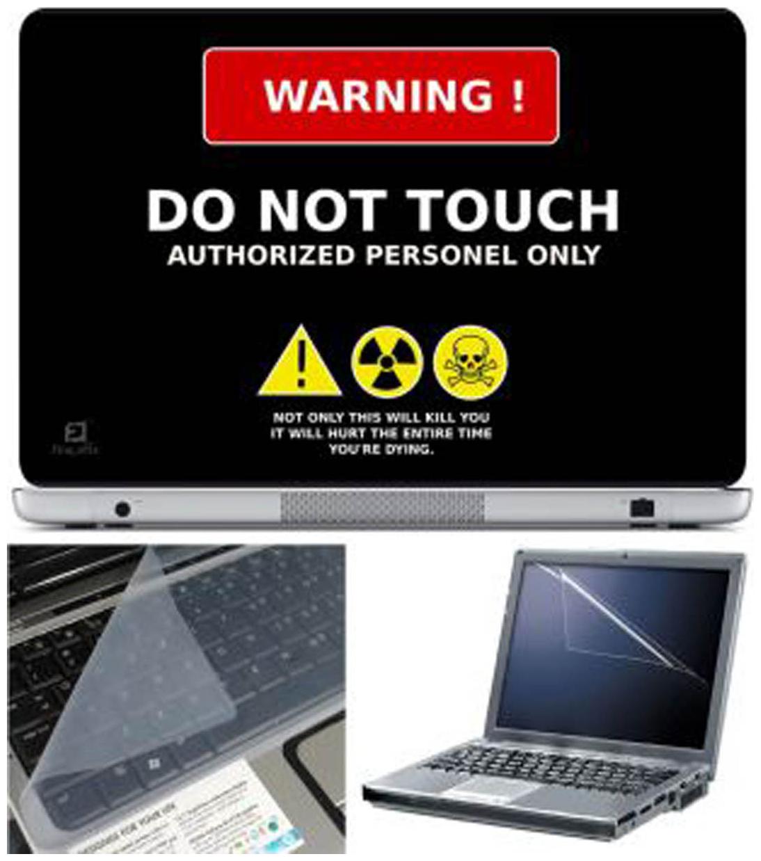 

FineArts Do Not Touch Laptop Skin For 15 6 inch Laptop With Key Guard Screen Protector
