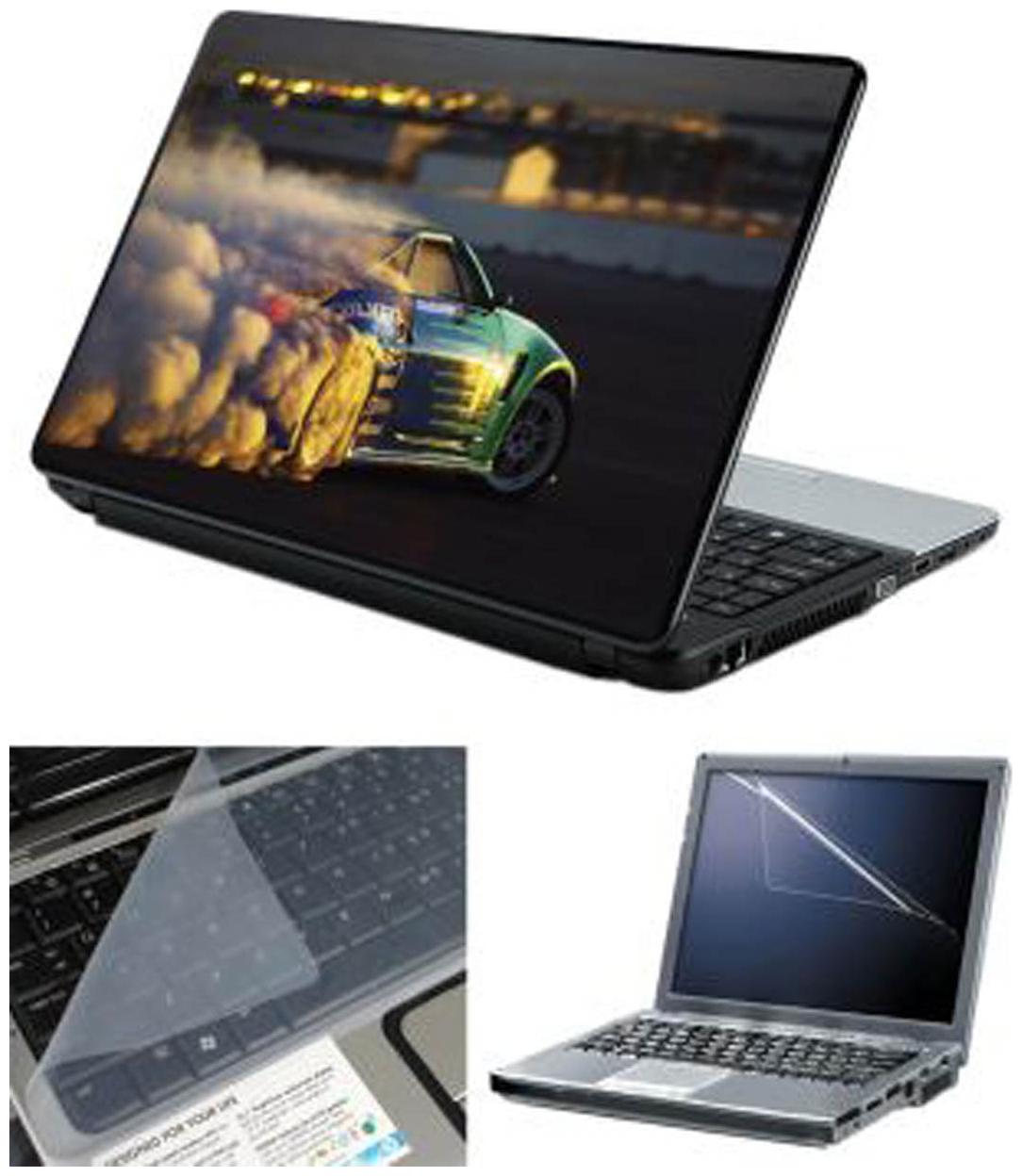 

FineArts Drifting Motor Laptop skin For 15 6 inch Laptop Screen Guard keyboard Protector