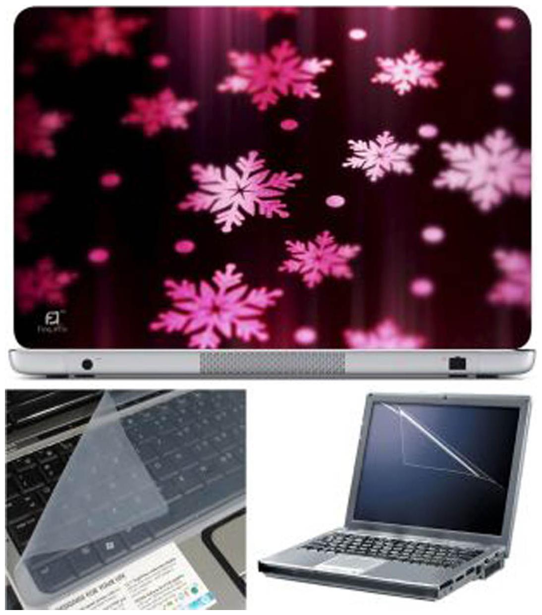 

FineArts Floral Pink Laptop Skin For 15 6 inch Laptop With Key Guard Screen Protector