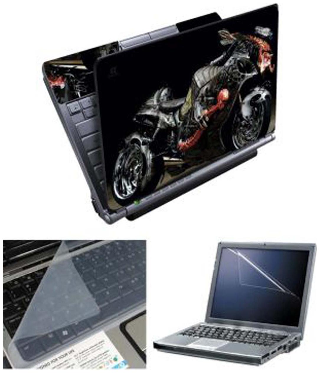 

FineArts Ghost Bike Laptop Skin For 15 6 inch Laptop With Screen Guard keyboard Protector