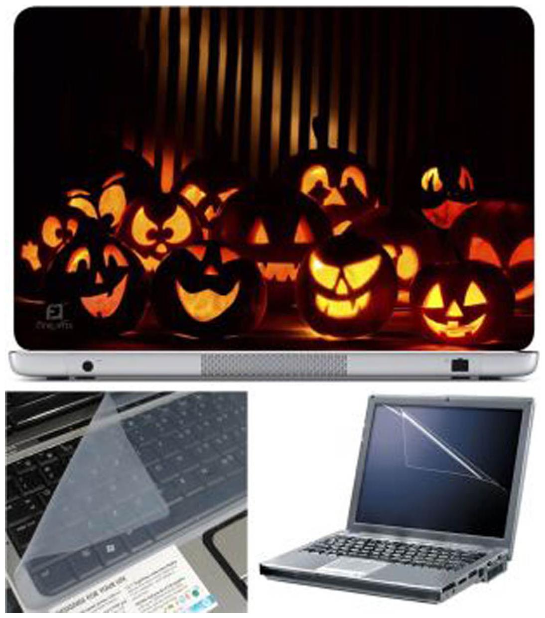 

FineArts Hollowin Pumpkins Laptop Skin For 15 6 inch Laptop With Key Guard Screen Protector