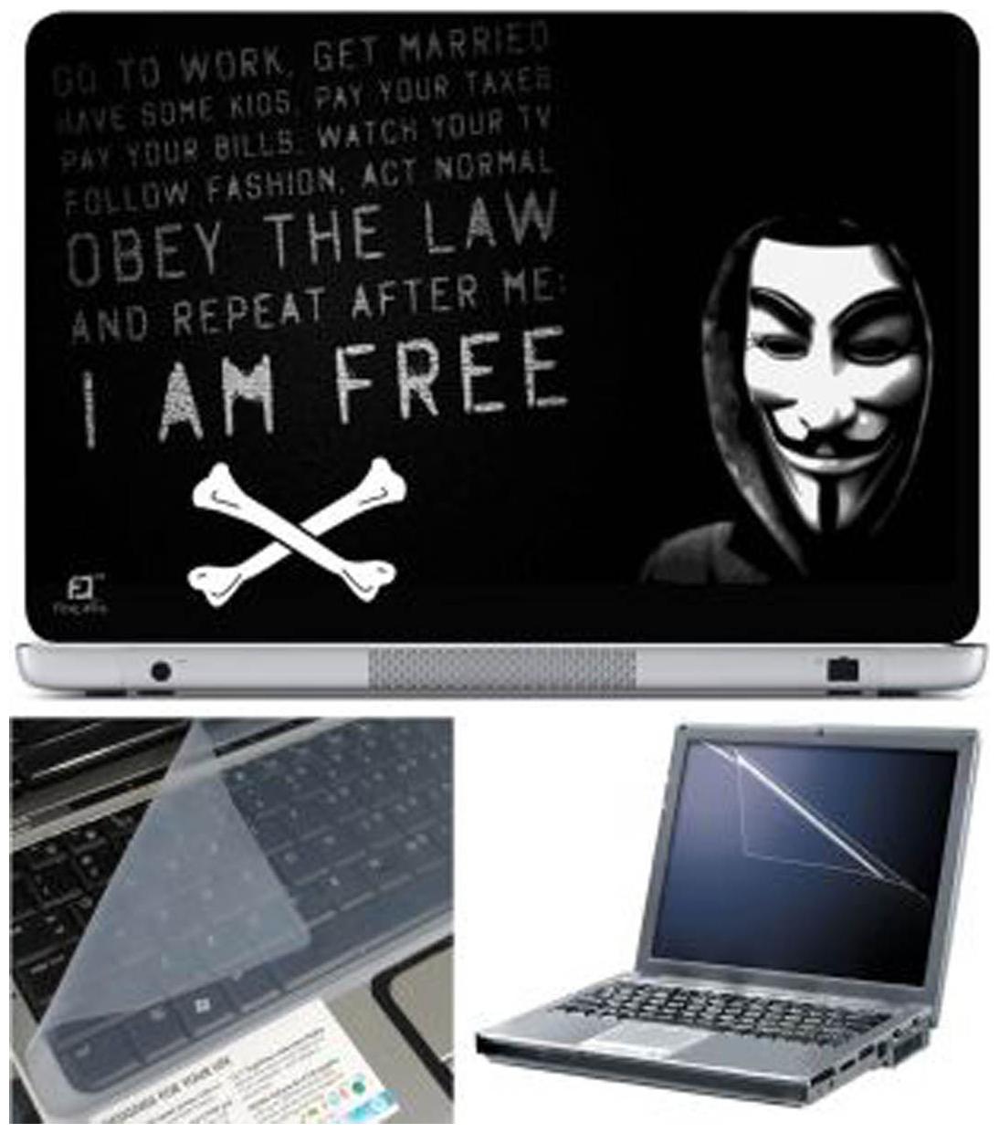 

FineArts I Am Free Laptop Skin For 15 6 inch Laptop With Key Guard Screen Protector