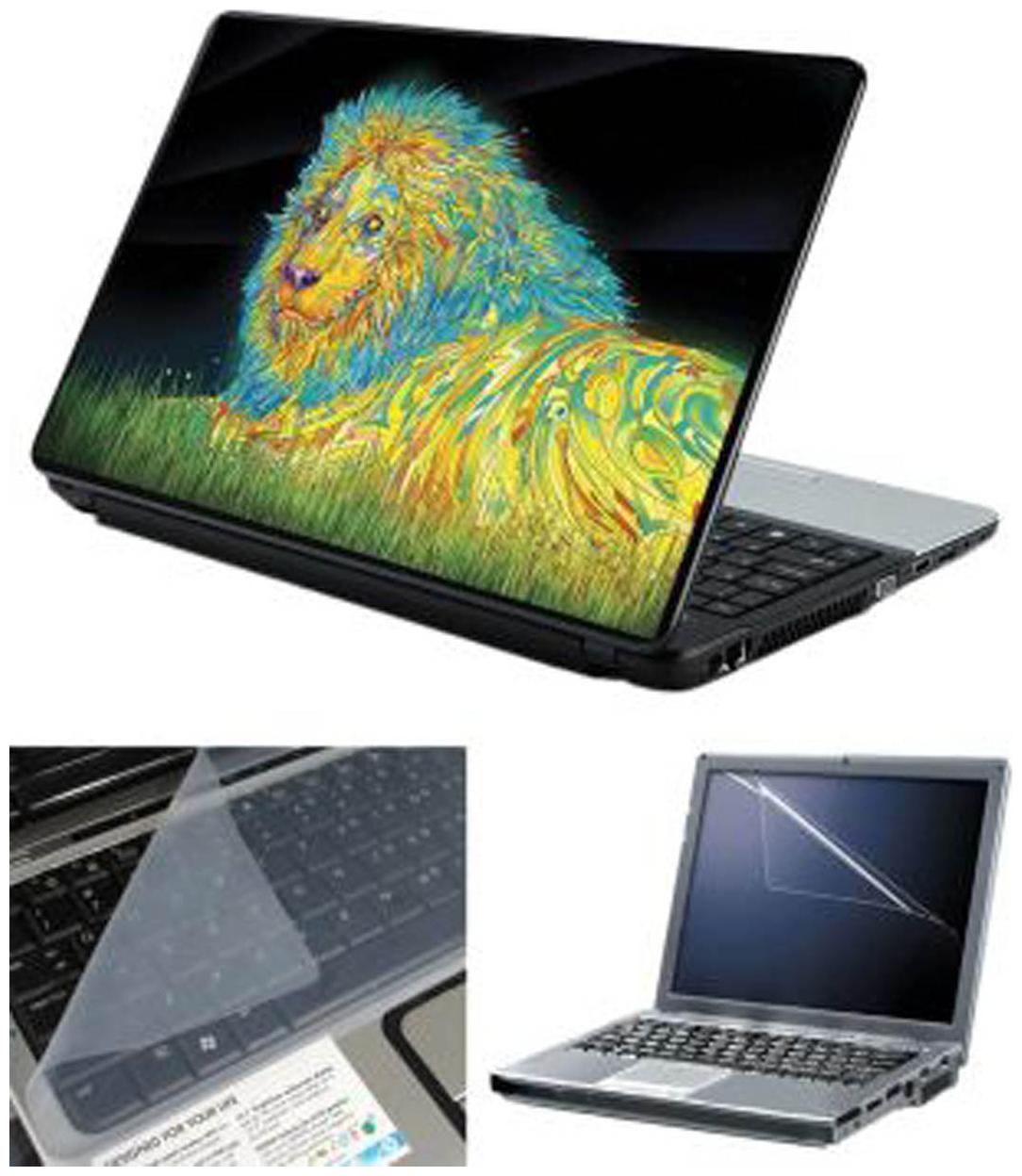 

FineArts Lion Art Laptop skin For 15 6 inch Laptop Screen Guard keyboard Protector