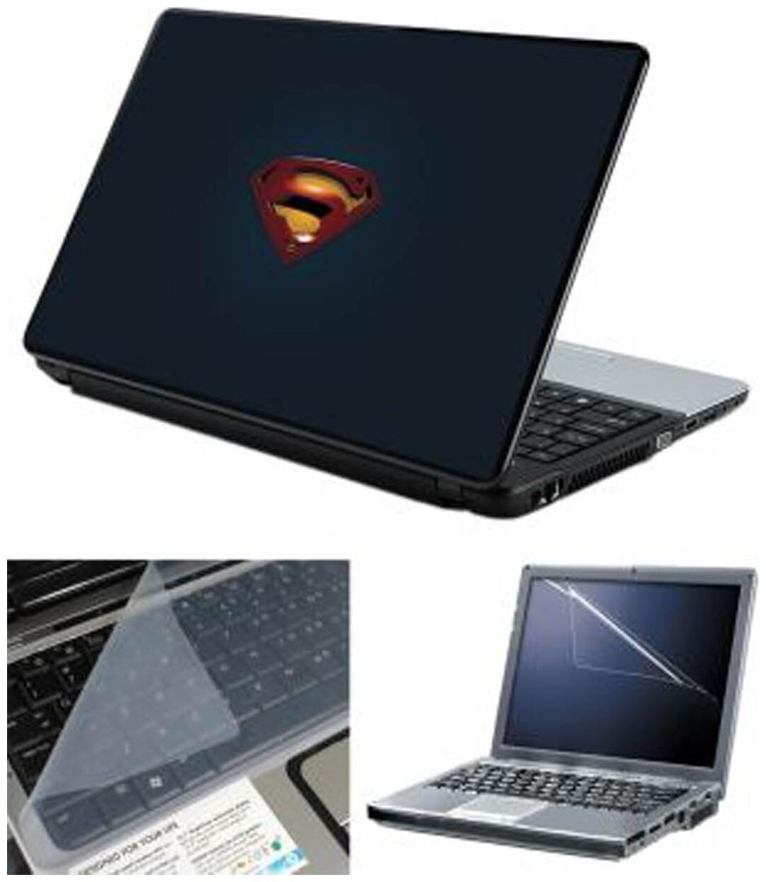

FineArts Superman Back Laptop skin For 15 6 inch Laptop Screen Guard keyboard Protector
