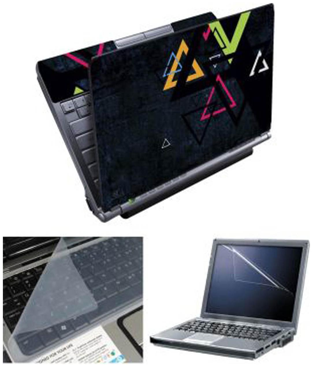 

FineArts Triangles Laptop Skin For 15 6 inch Laptop With Screen Guard keyboard Protector