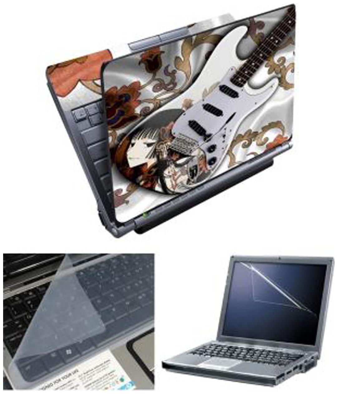 

FineArts White Guitar Laptop Skin For 15 6 inch Laptop With Screen Guard keyboard Protector